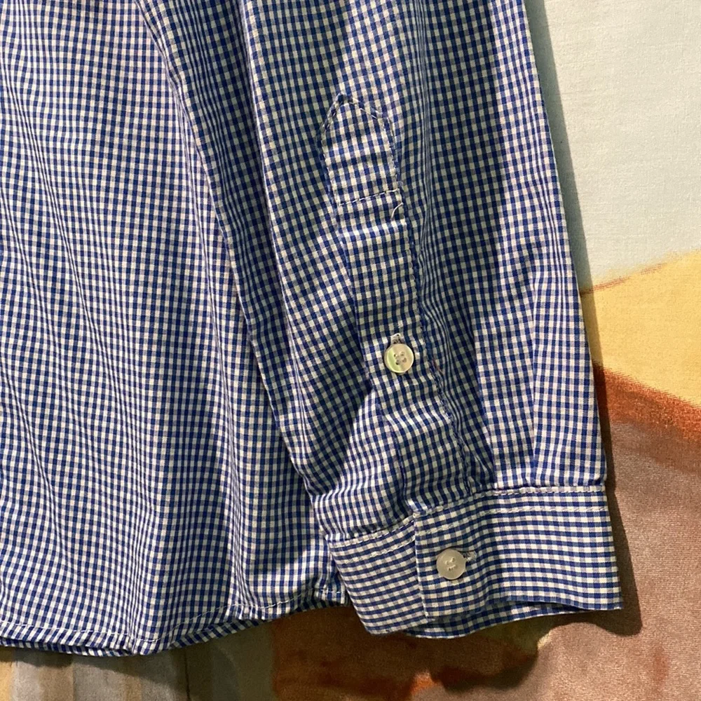 Blue Generation plaid V-neck button down shirt - Picture 6 of 10